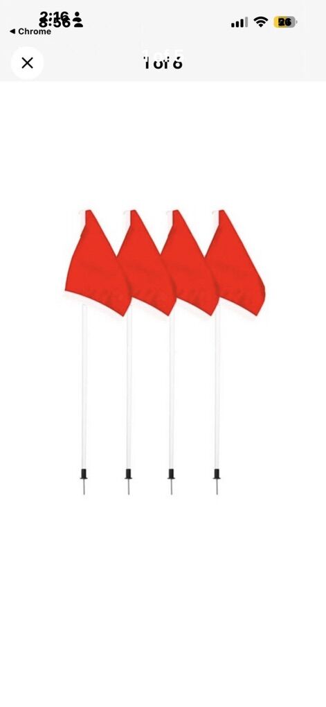 New • • Red Corner Flag Set of 4 with Nice Zip Bag