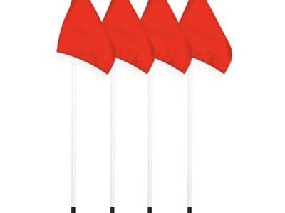 New • • Red Corner Flag Set of 4 with Nice Zip Bag