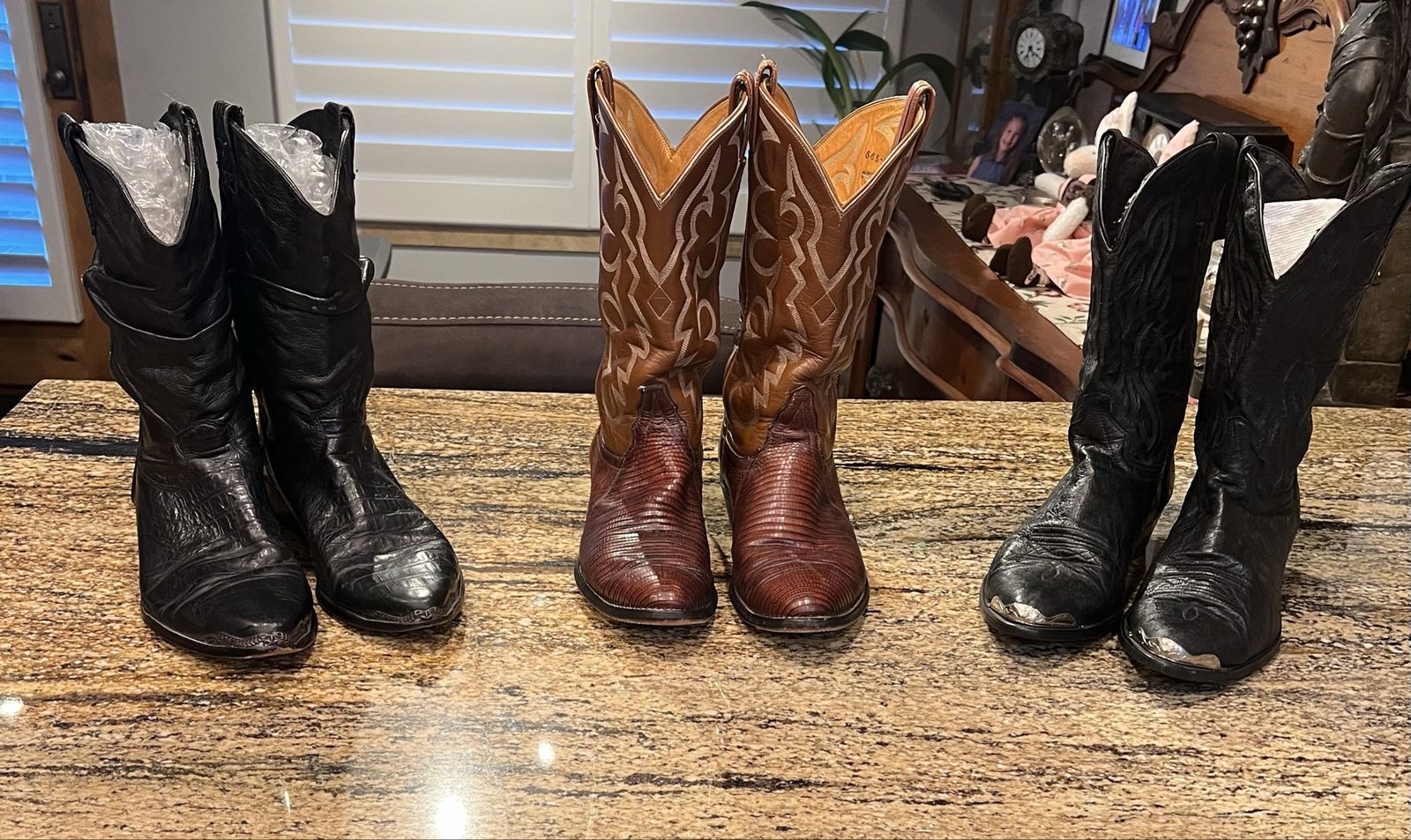 Vintage Men's Western Cowboy Boots -  Men’s Size 13.  3 pairs.