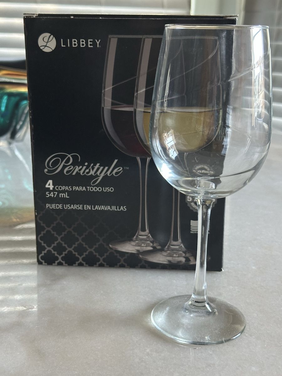 Libbey Peristyle 4-Pack All-Purpose Wine Glasses, 547 mL, Dishwasher Safe