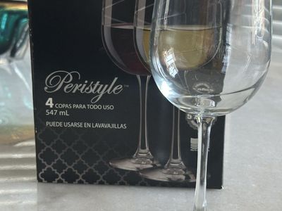 Libbey Peristyle 4-Pack All-Purpose Wine Glasses, 547 mL, Dishwasher Safe
