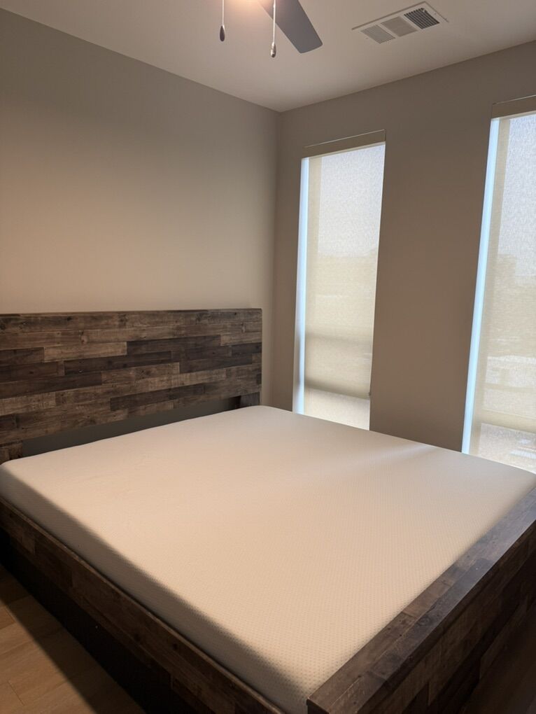 King Size Solid Wood Bed Frame + Box Spring