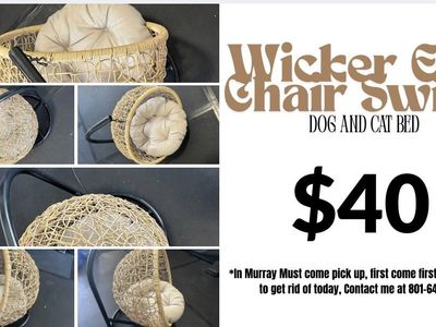 Wicker Egg Chair Swing Dog and Cat Bed - Cozy Pet Furniture