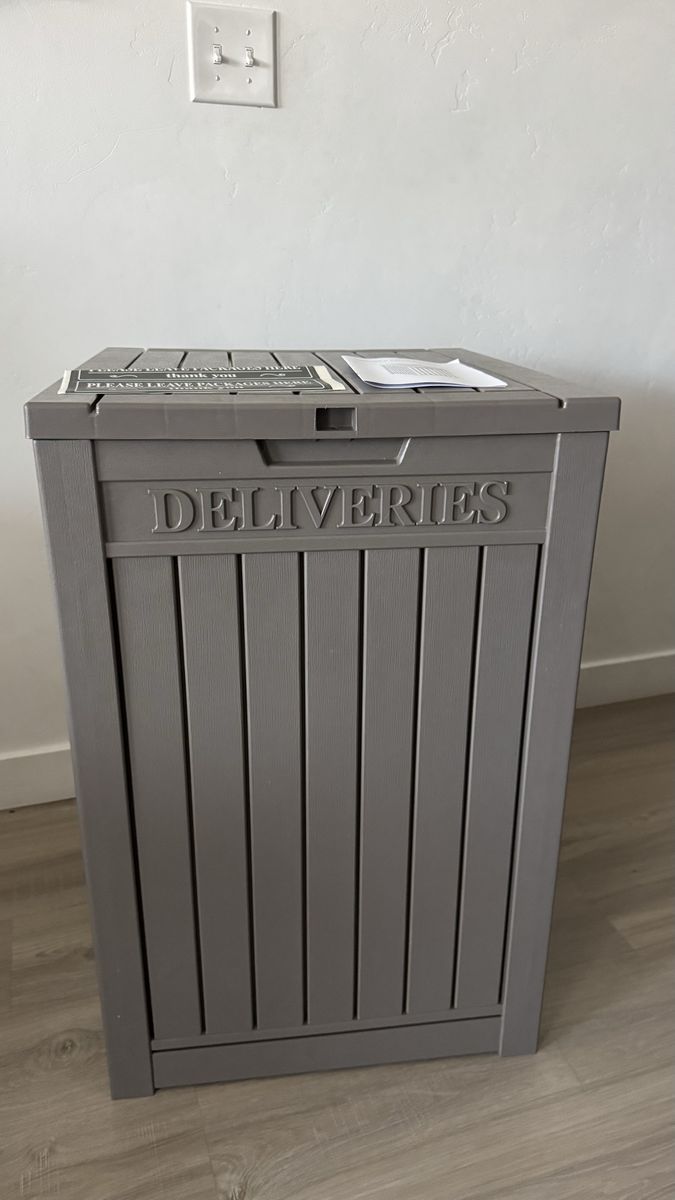 NEW Package Delivery Box 55 Gallon with Lockable Secure,Outdoor Package Drop Container Waterproof