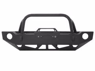 Heavy-Duty Steel Front Bumper with Winch Plate & Bull Bar - Off-Road Ready