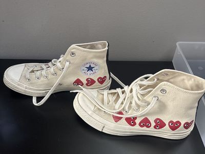 Converse Comme des Garcons PLAY Chuck 70 Hi-Top Sneakers, Off-White, Women's 8/Men's 6