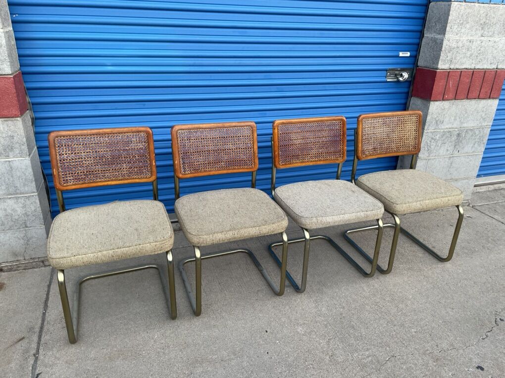 Excellent Set Of 4 Vintage MCM Cesca Rattan Chairs