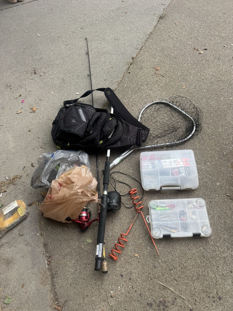 Used Fishing Rods, Reels, Tackle Box & Accessories - Complete Set