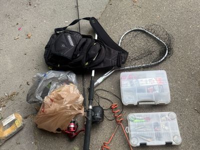 Used Fishing Rods, Reels, Tackle Box & Accessories - Complete Set