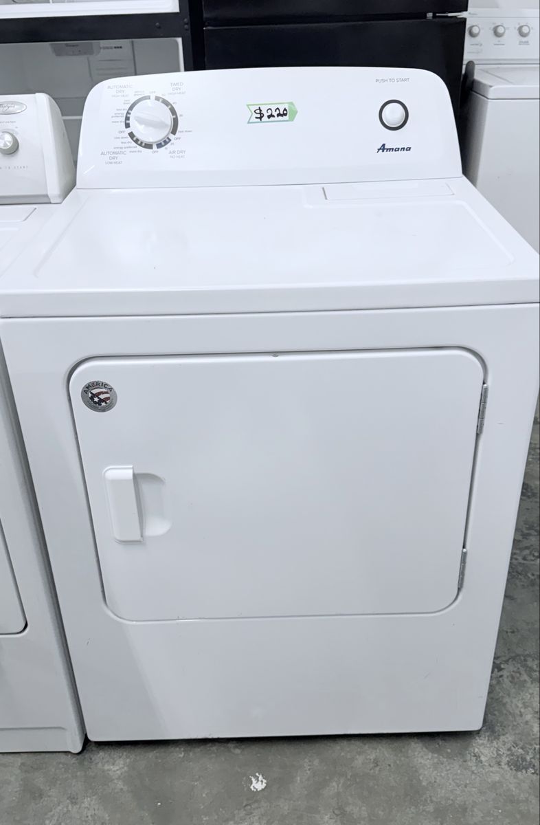 Amana White Electric Dryer - Automatic Dry, Timed Dry, Air Dry Functions - Works Great