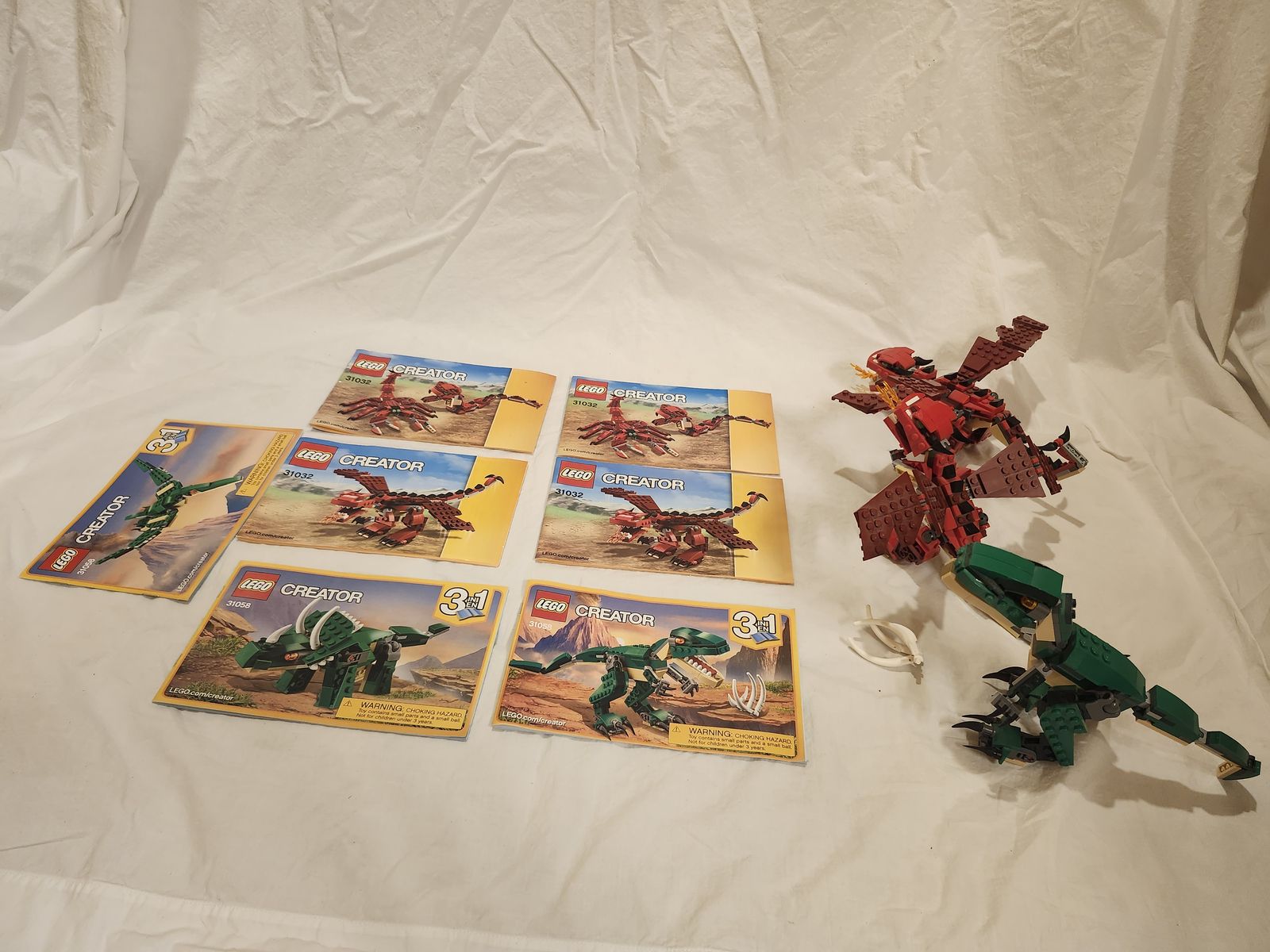 LEGO Creator 3-in-1 Animal Bundle – Dinosaur + 2 Red Creatures Sets