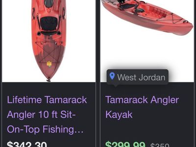 BRAND NEW Lifetime Tamarack Kayak + New Quest Chute Paddle