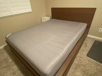 Brown Queen Size Bed Frame with Storage