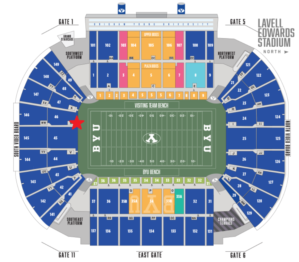 BYU vs Arizona — AMAZING LOWER BOWL SEATS - ROW 4&5 + CHAIRBACKS — Up to 8 Tickets