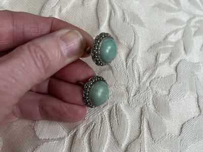Silver Earrings with Turquoise - Beautifully Detailed- Vintage