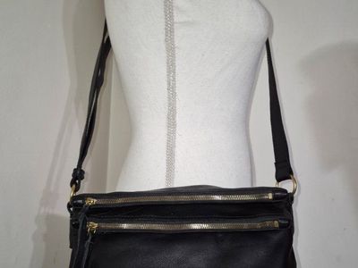 New Margot Leather Mickey Double Zip Crossbody Bag