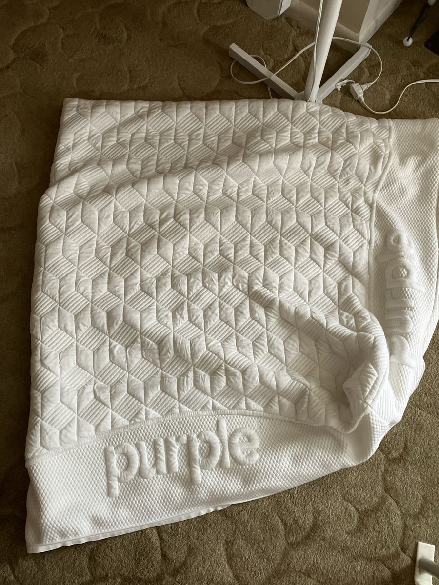 Purple Mattress Protector - White, Quilted, King Size, Water-Resistant