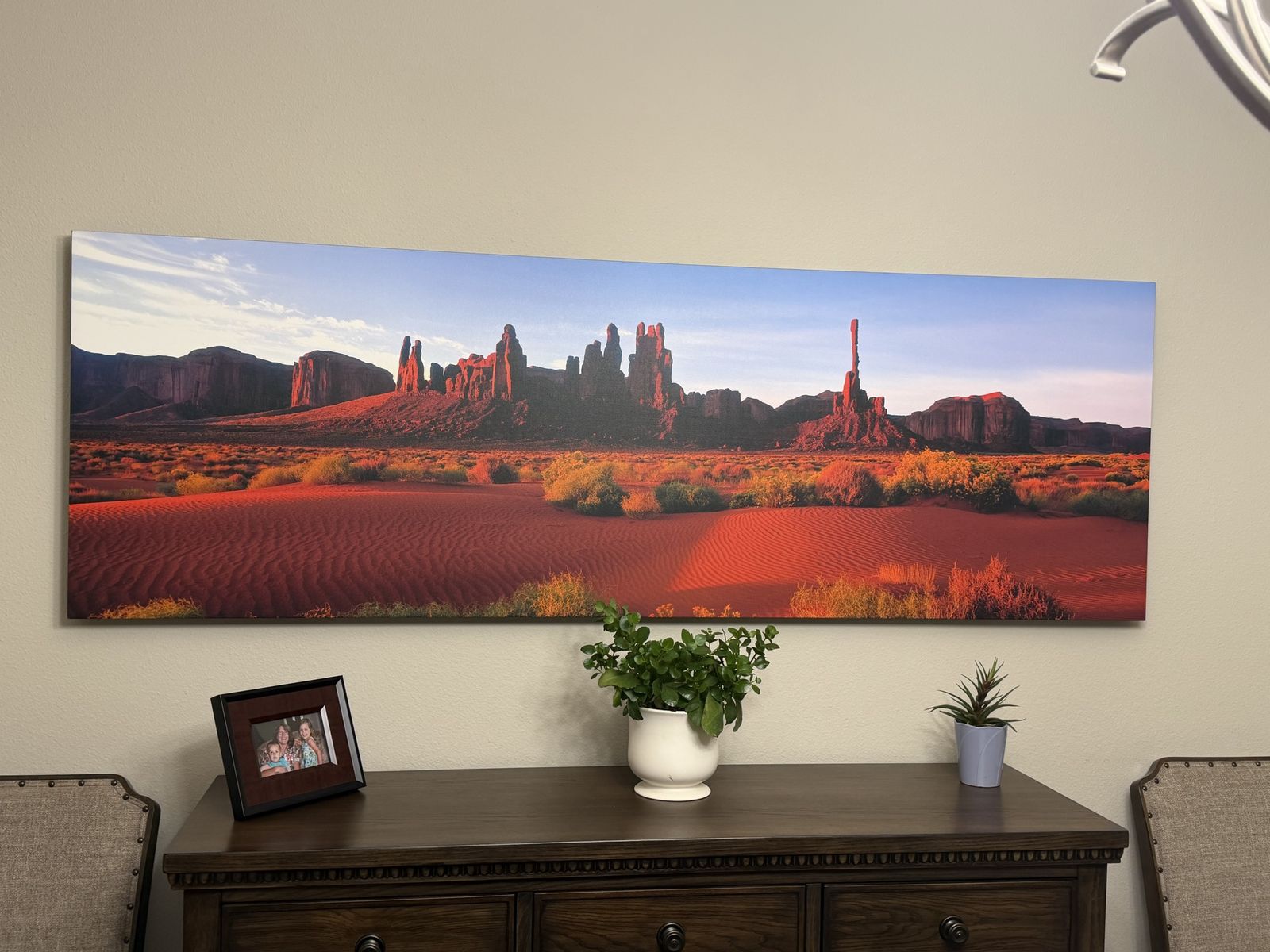 Large Panoramic Canvas Print of Desert Landscape and Rock Formations