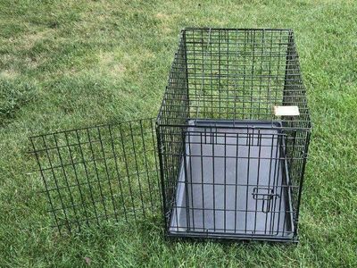 Medium 30" Metal Dog Cat Kennel Crate Cage Folds