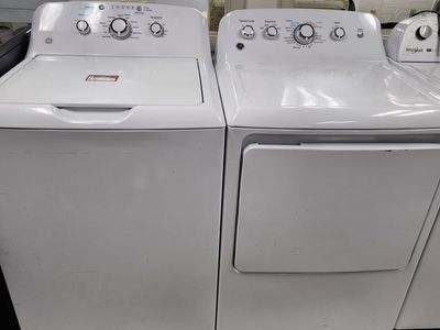 GE Top-Load Washer and Matching Electric Dryer Set - White