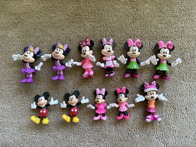 Set of 11 Small Minnie Mouse and Mickey Mouse Figures