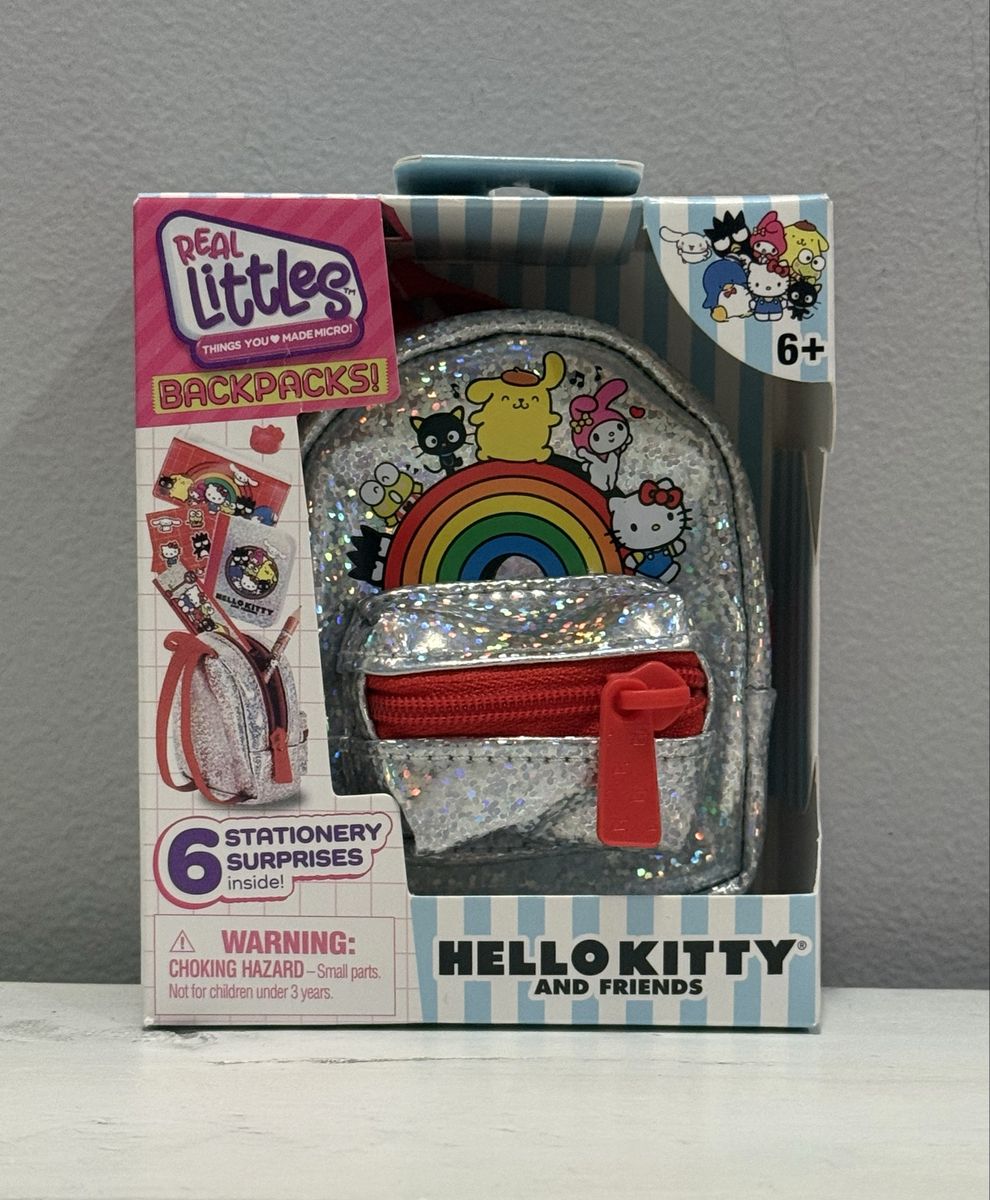 Real Littles Hello Kitty & Friends Micro Backpack Silver Glitter with 6 Surprises