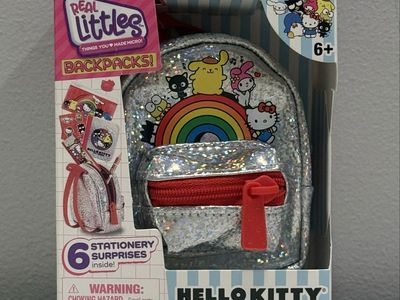 Real Littles Hello Kitty & Friends Micro Backpack Silver Glitter with 6 Surprises