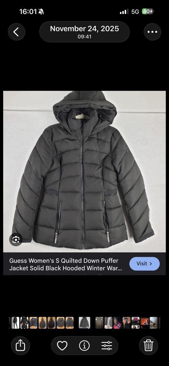 Women's GUESS Quilted Down Puffer Jacket - No Fur