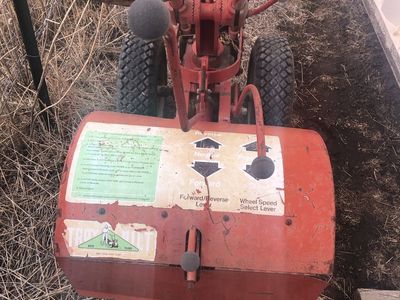 Vintage Troy-Bilt Horse Model Garden Tiller - Red, Manual Operation, Gas-Powered