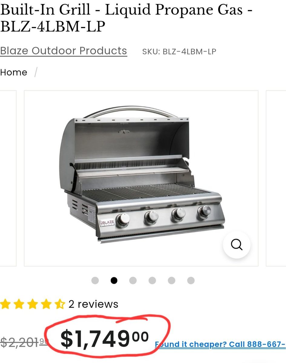 Blaze Prelude 32” 4 Burner Built-In Gas Grill BLZ-4LBM New Complete