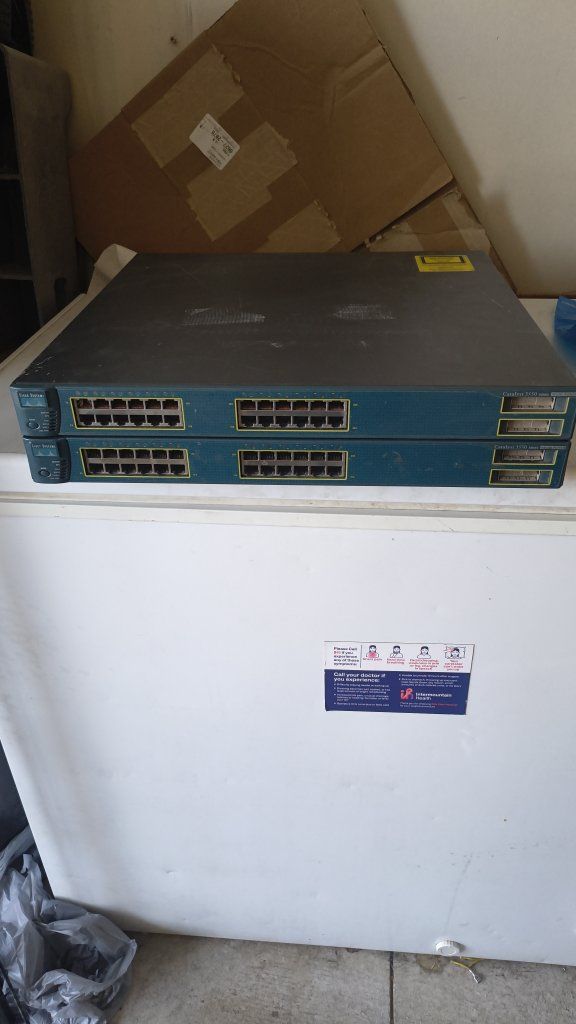 Two Cisco Catalyst 3550 24 Port POE Switches - WS-C3550-48-SMI (Set of 2)