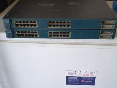 Two Cisco Catalyst 3550 24 Port POE Switches - WS-C3550-48-SMI (Set of 2)
