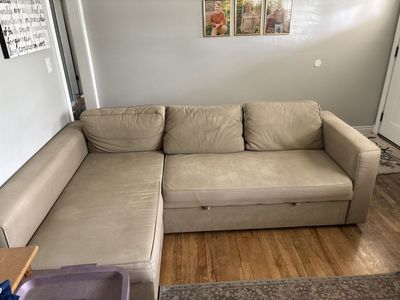 Trundle couch tan