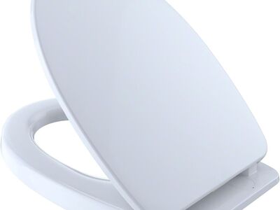 TOTO SoftClose Slow Close Elongated Toilet Seat and Lid, Cotton White - SS124#01