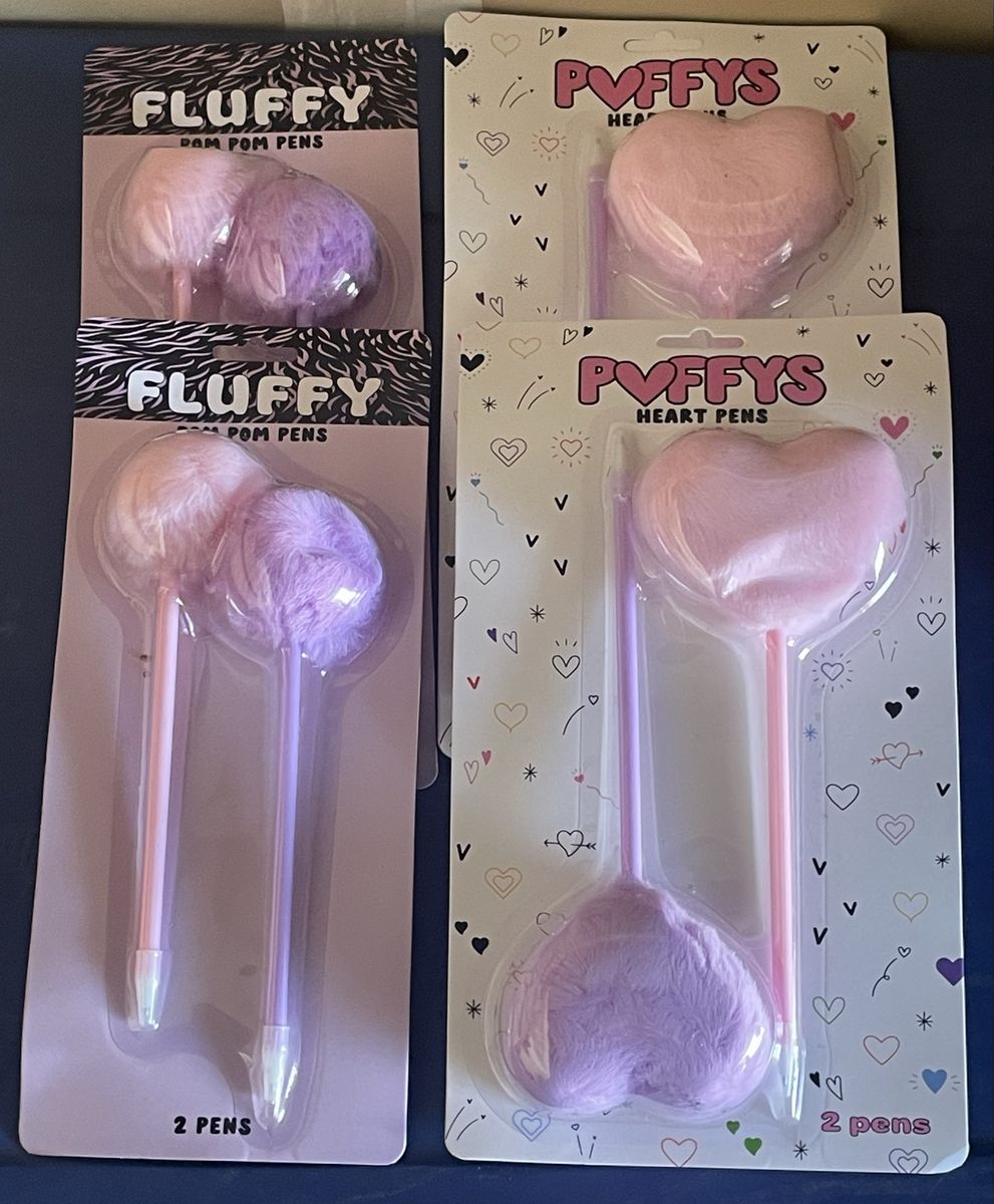 New Fluffy & Puffy's Heart & Pom Pom Pens!