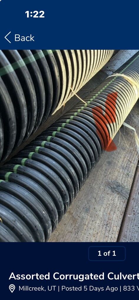 Assorted Sizes Of Corrugated Culvert Pipe