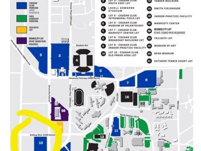 BYU Football Parking Pass located in Lot 10 for Utah Tech game.