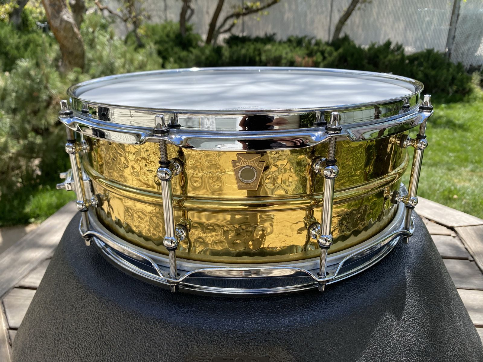 Ludwig Hammered Brass Supraphonic Tube Lug 5x14 Snare dated April 2015