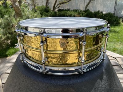 Ludwig Hammered Brass Supraphonic Tube Lug 5x14 Snare dated April 2015