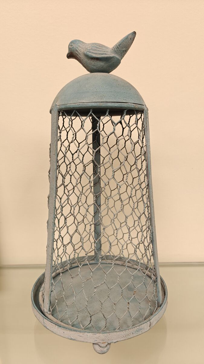 Decorative Metal Bird Lantern / Candle Holder – 14” Tall