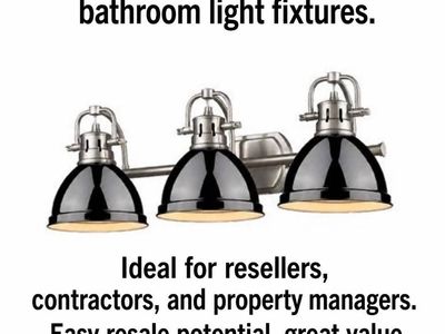 Wholesale Auction 20 Fixtures!! New Signature Home 3 Light Bathroom vanity light Black Pallet