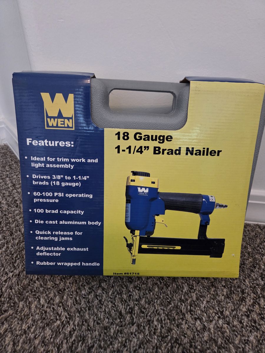 WEN 61715 18 Gauge 1-1/4" Brad Nailer With Case