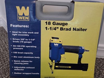 WEN 61715 18 Gauge 1-1/4" Brad Nailer With Case