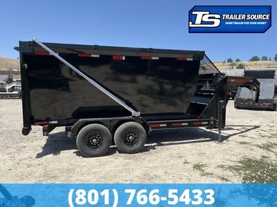 7x14 Maxx-D ROX Roll Off Gooseneck Roll Off Trailer - 14K GVWR - Electric Tarp, Hydraulic Jack(s)