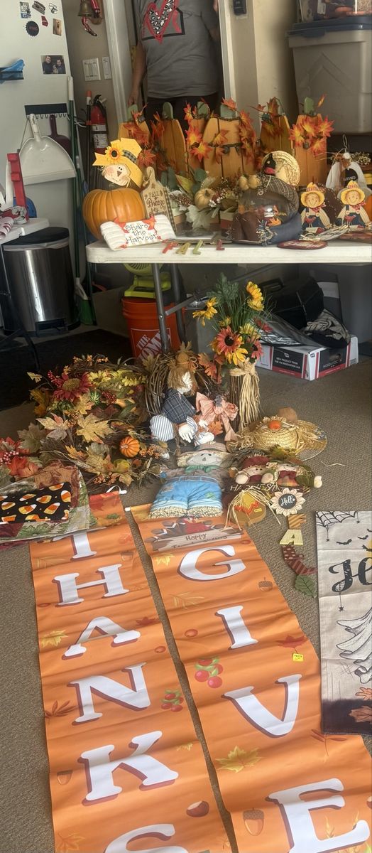Fall Autumn Harvest Decor Bundle Wreaths Banners Scarecrows Signs