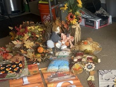 Fall Autumn Harvest Decor Bundle Wreaths Banners Scarecrows Signs