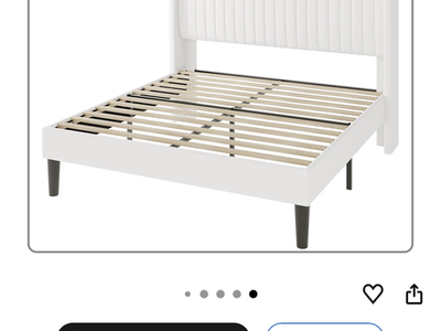 Full Size White Bedframe & Costco Gel Mattress