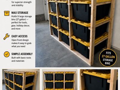 Garage shelf - 27 gallon bin organizer