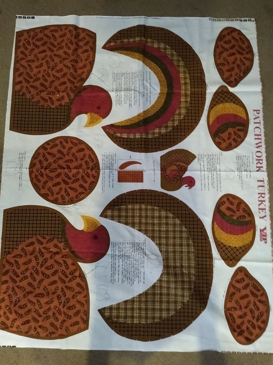 Fabric Panel to Make a Stuffed Turkey