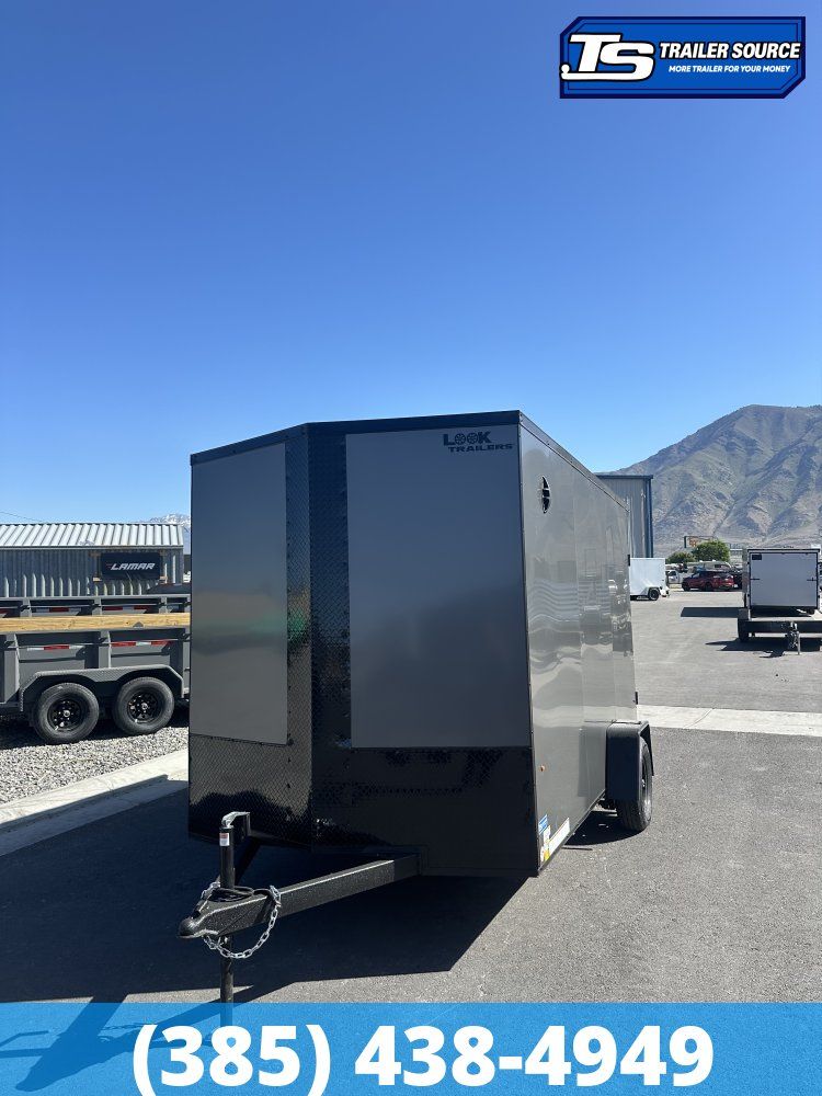 7x12 Look ST DLX Enclosed Cargo Trailer - 7'0" Interior - 3.5K GVWR - Black Out Package, Rear Spoiler w/ Load Lights